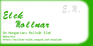 elek mollnar business card